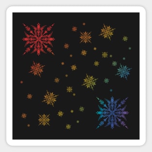 Colourful snow flake pattern Magnet